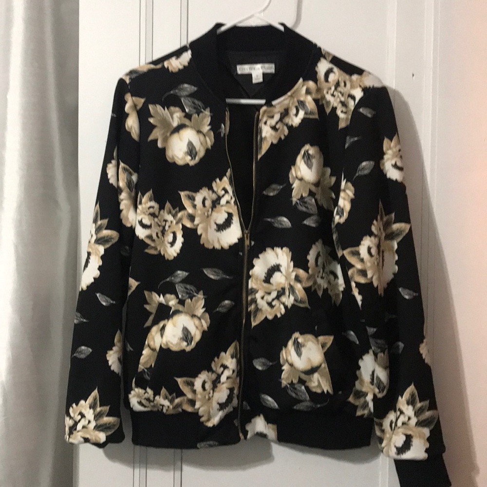 Floral bomber jacket